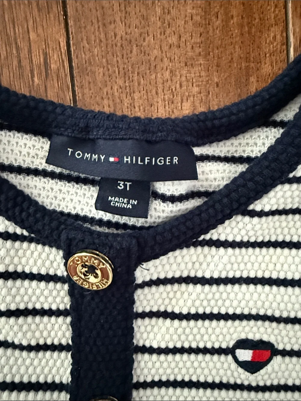 Tommy Hilfiger White and Navy Striped Knit Kids Matching Set